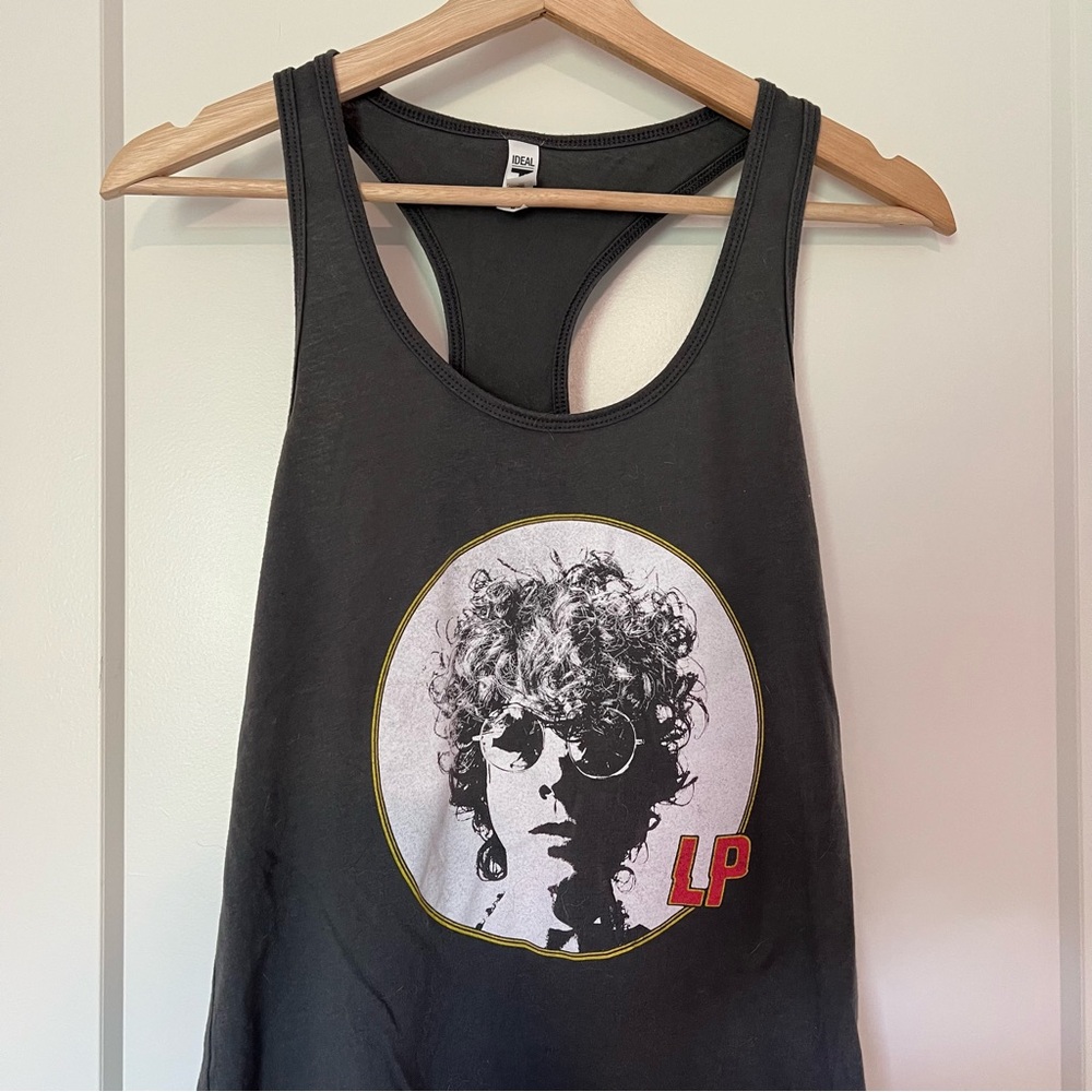 LP Band Concert Tour Tank Top Tee in Dark Gray with‎ Sunglasses